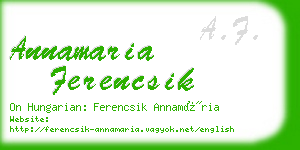 annamaria ferencsik business card